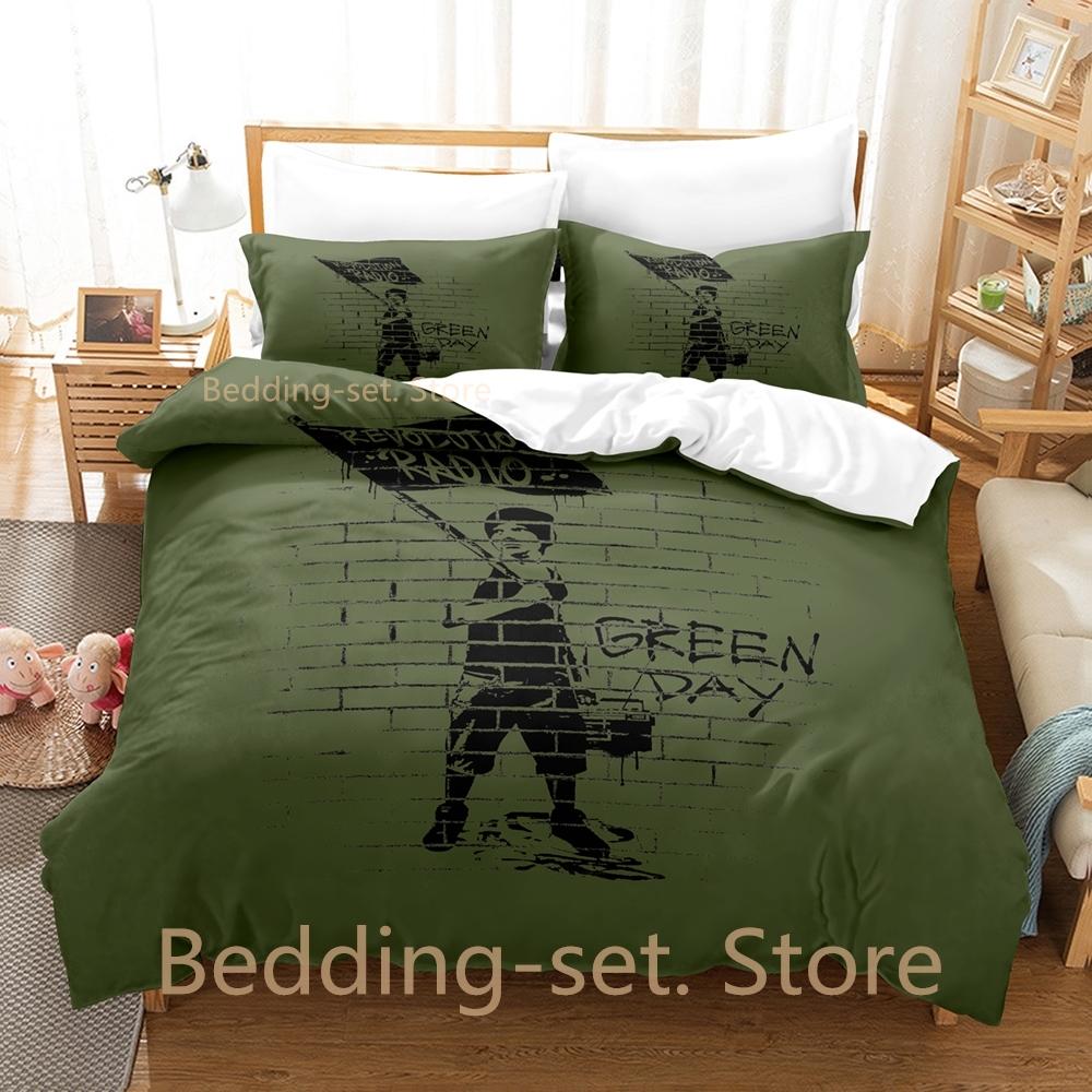 Hip Hop Gren Day AMERICAN IDIOT Beding Set Single Twin Ful Quen King-Sized Dimensionsd Dimensions Bed Linen Set Adult People Kid Bedrom Duvetcover