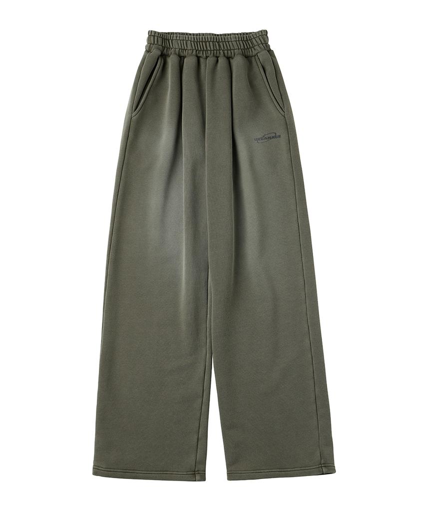 URBANAGE Pigment Washed Signature Wide Sweatpants Khaki