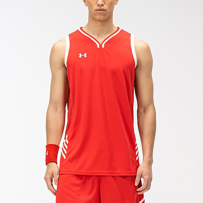 Under Armour Color Block Knitted Training Basketball Vest Men Tops Red 21500104-600