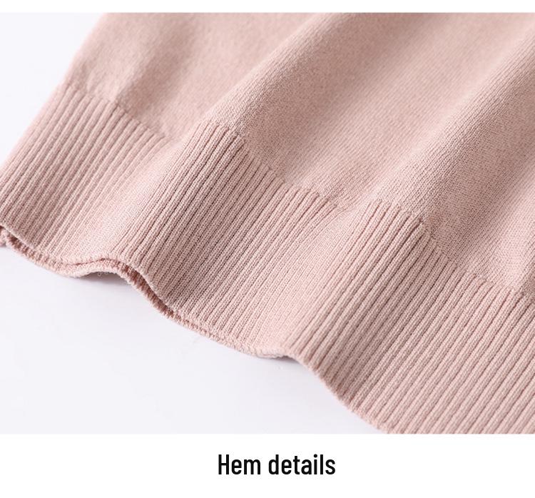 Stylish Spring Knit Gauze Sleeve Top for Middle-Aged & Elderly Women