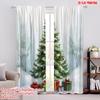2pcs,2D Plane Printing Creative Curtains Christmas Tree Snow Gifts_a (3) Versatile Polyester (without Rod) Room Decor Use for