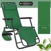 Chaise longue - Springos® - Modèle pliant - Vert - Appui-tête - Accoudoirs confortables