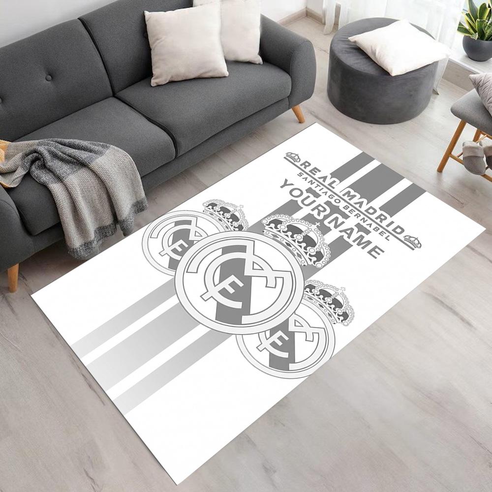 Real Madrid Club Customize Your Name Carpet Design for Dining Room Bedrooms Hallway Decorate Room Anti-slip Rug Office Home Decor