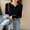 La Chapelle Women's Slim-Fit Crewneck Knit Sweater