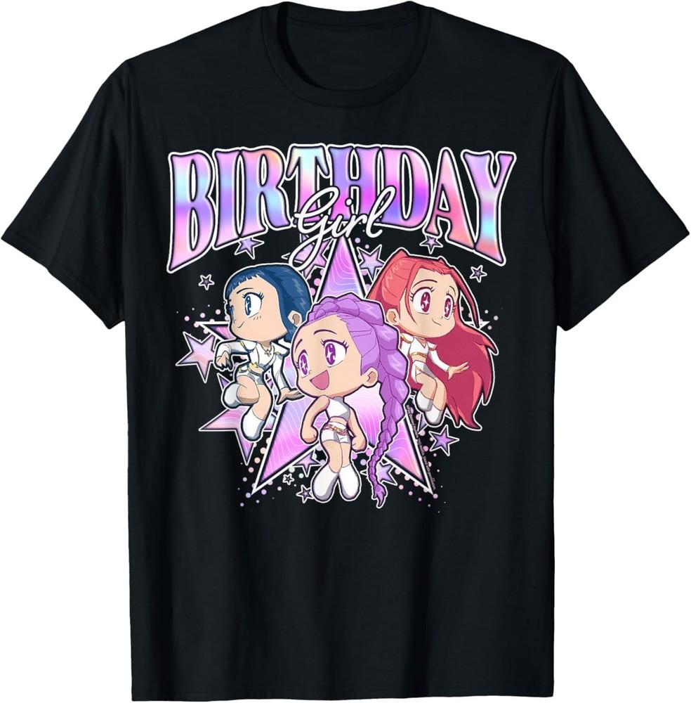 Kpop Demon Hunters Birthday Girl Cute Chibi Group Shot T-Shirt XXXXL