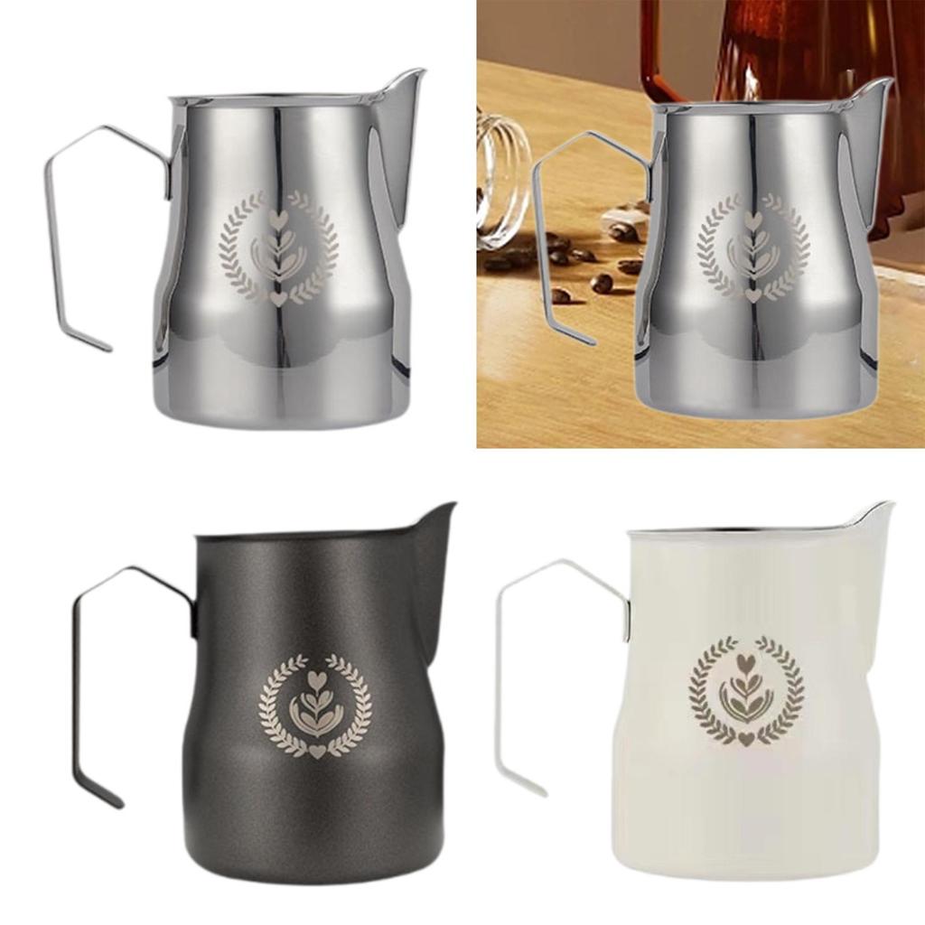 Milk Frothing Pitcher Coffee Maker Stainless Steel Latte Art Tool 350 ml for Hot Chocolate Lattes Cappuccino Coffee Matcha