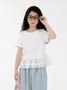 T-shirt d'été décontracté élégant à manches courtes avec bordure en dentelle pour filles You Jia Meng