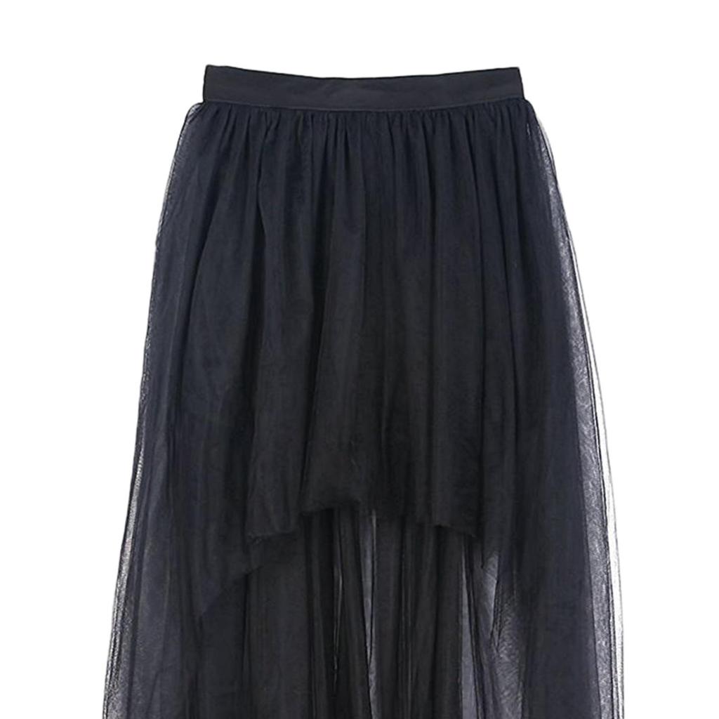 Women High Low Tutu Skirts Dancewear Layered Mesh Tulle Skirt for Stage Performance