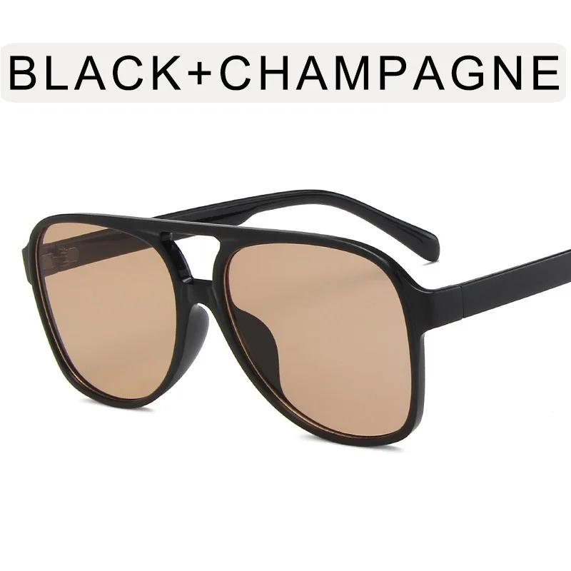 Vintage Oversized Sunglasses Women Retro Brand Big Frame Sun Glasses Female Black Yellow Ins Style Square Glasses Oculos De Sol