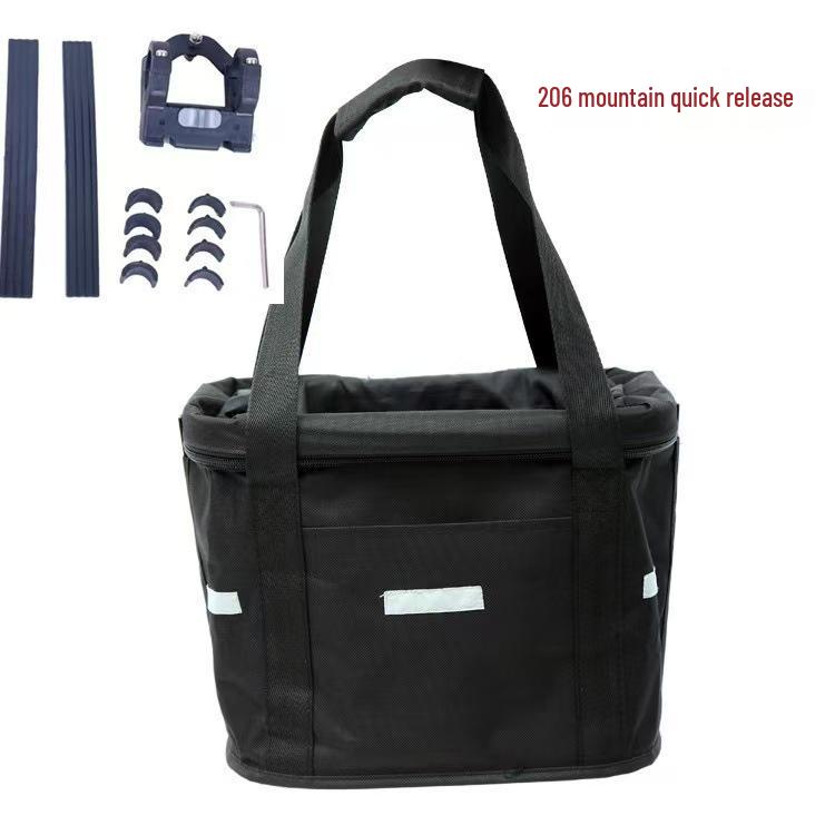 Aluminum Alloy Folding Bike Basket - Front Bag for Mountain Bikes