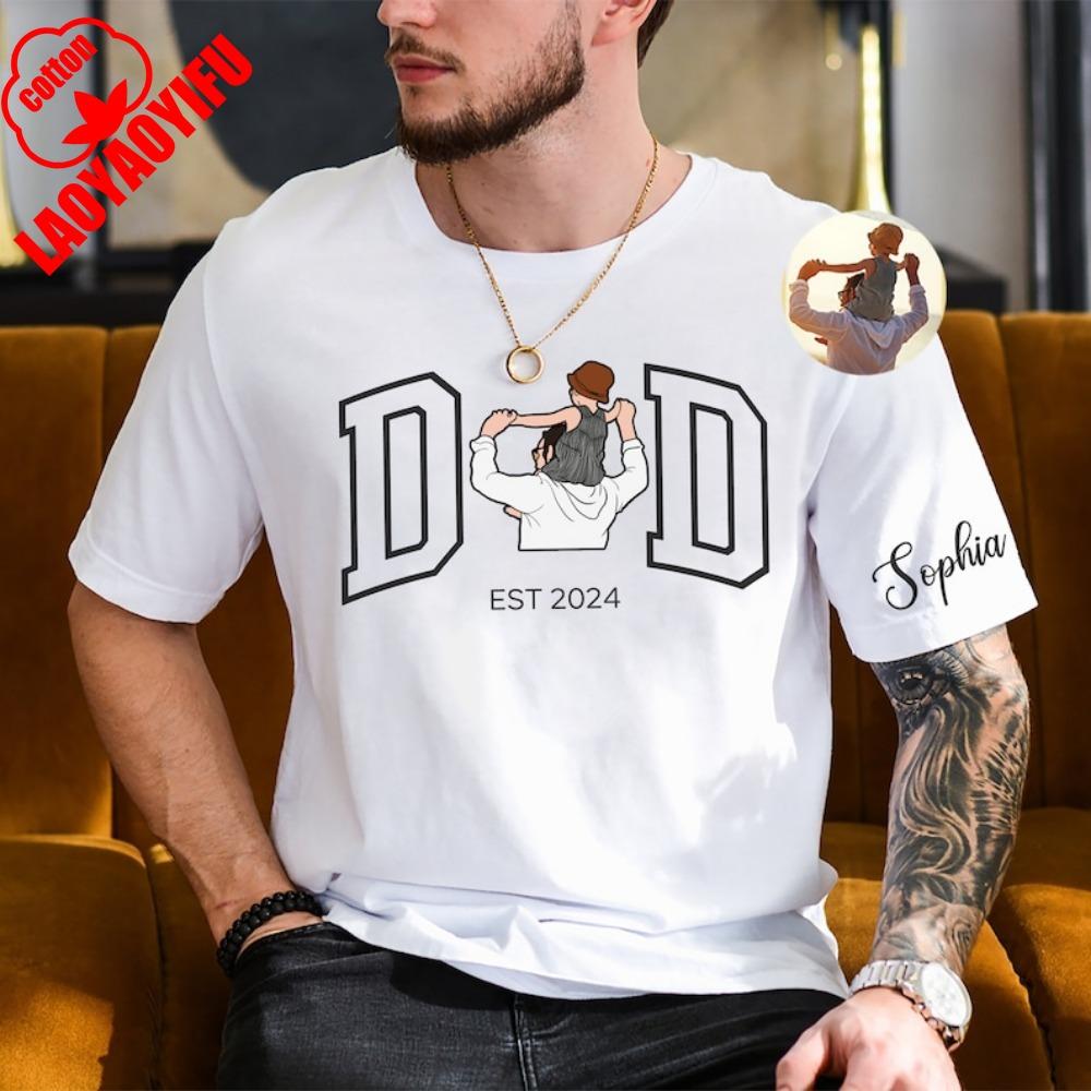 Tričko s vlastní fotografií pro tátu, tričko ke Dni otců, dárky ke Dni otců, personalizované tričko s portrétem táty