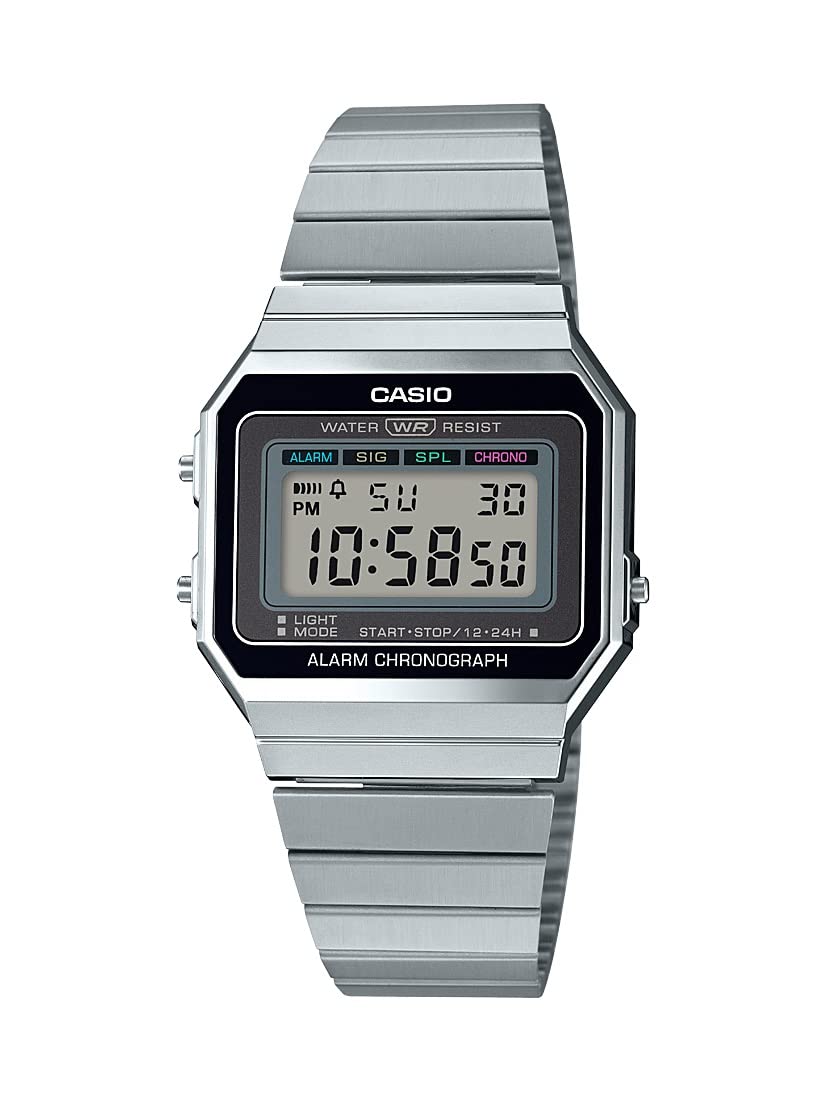 Casio Men s A700W-1ACF Classic Digital Display Quartz Silver Watch