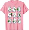 T-shirt Graphique Mignon Fantôme Tenant un Trèfle Saint-Patrick Cadeau Irlandais Drôle T-shirt Casual à Manches Courtes