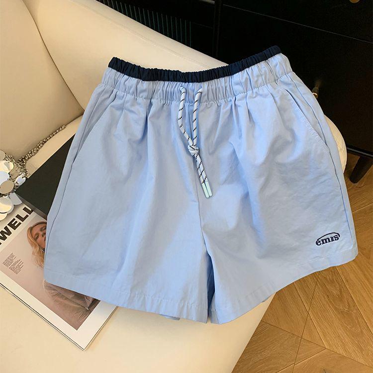 

2026 New Women s Korean Style Loose White Drawstring Shorts for Petite Casual Wear M (Recommended for 80-100 lbs)