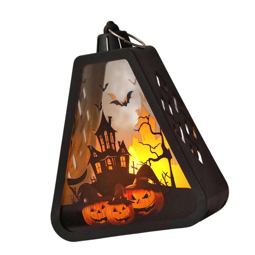 Halloween Lantern Hanging Decors Witch Pumpkin Castle Pattern Portable Lamp For Holiday Party Tabletop Decoration Gift