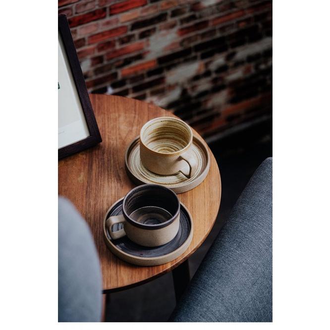 250ml Japanese Ceramic Coffee Cup with Saucer Coarse Pottery Mug Creative Tea Cup