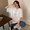 Pure Cotton American Retro T-shirt Women's Spring Summer Loose and Versatile Casual Round Neck Top T-shirt Trendy Brand