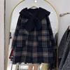 2025 Autumn/Winter Women's Korean Style Plaid Double-Sided Cashmere Shawl Collar Coat