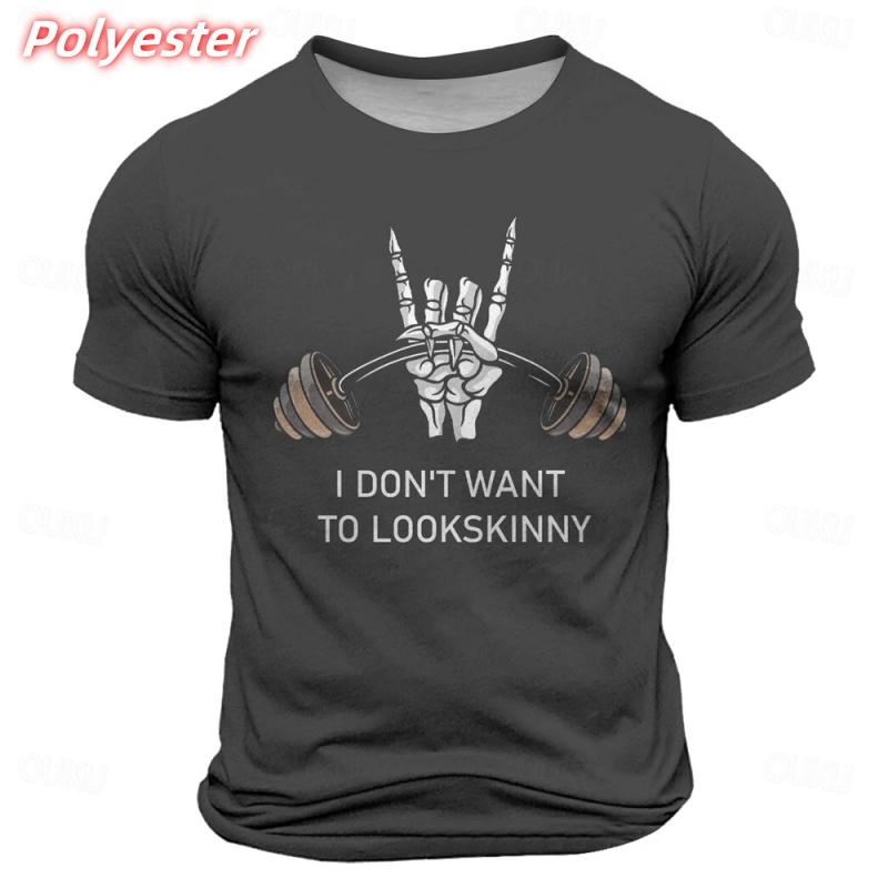 

3D Printed Skeleton Hand T-shirt Men s Weightlifting Pattern T-shirt 6XL