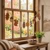 10 Stück 2D Flachfall Holzgirlande Banner DIY Basteln Herbstblatt Hängende Dekoration Kamin Regal