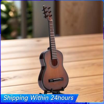 Mini Classical Guitar with Support Miniature Musical Instrument Musical Instrument Replica for Home Decor Display Ornament