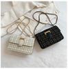 2024 New Korean Style Woven Plaid Mini Shoulder Bag Street Fashion Pu Crossbody Bag