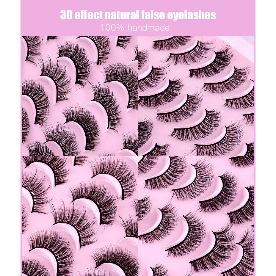 20 Pairs 3D Faux Mink Lashes Natural False Eyelashes Dramatic Volume Fake Lashes Artificial Natural Eyelash Extension Makeup