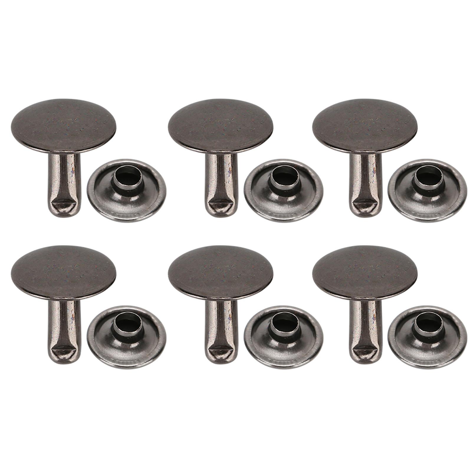 

200 комплектов круглых заклепок с двойной крышкой, гвоздей, джинсов, пуговиц, кожи, обуви, сумок, одежды, 10x10 мм, черные