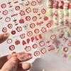 5D Jelly Tomato Nail Art Sticker Romantic Bowknot Twinkling Star Fun Fruit-Themed Self Adhesive Decoration Manicure Decal DIY