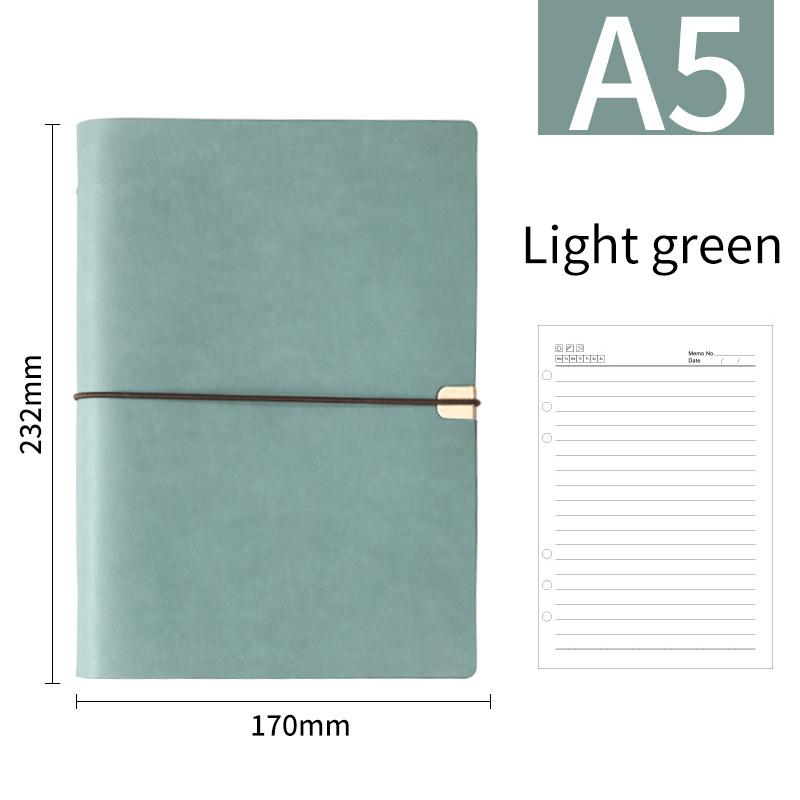 A5 B5 Business Leather Journal Notebooks 6 Ring Binder Planner with 100 Sheets  Blank Printed Loose-leaf Diary Notebook