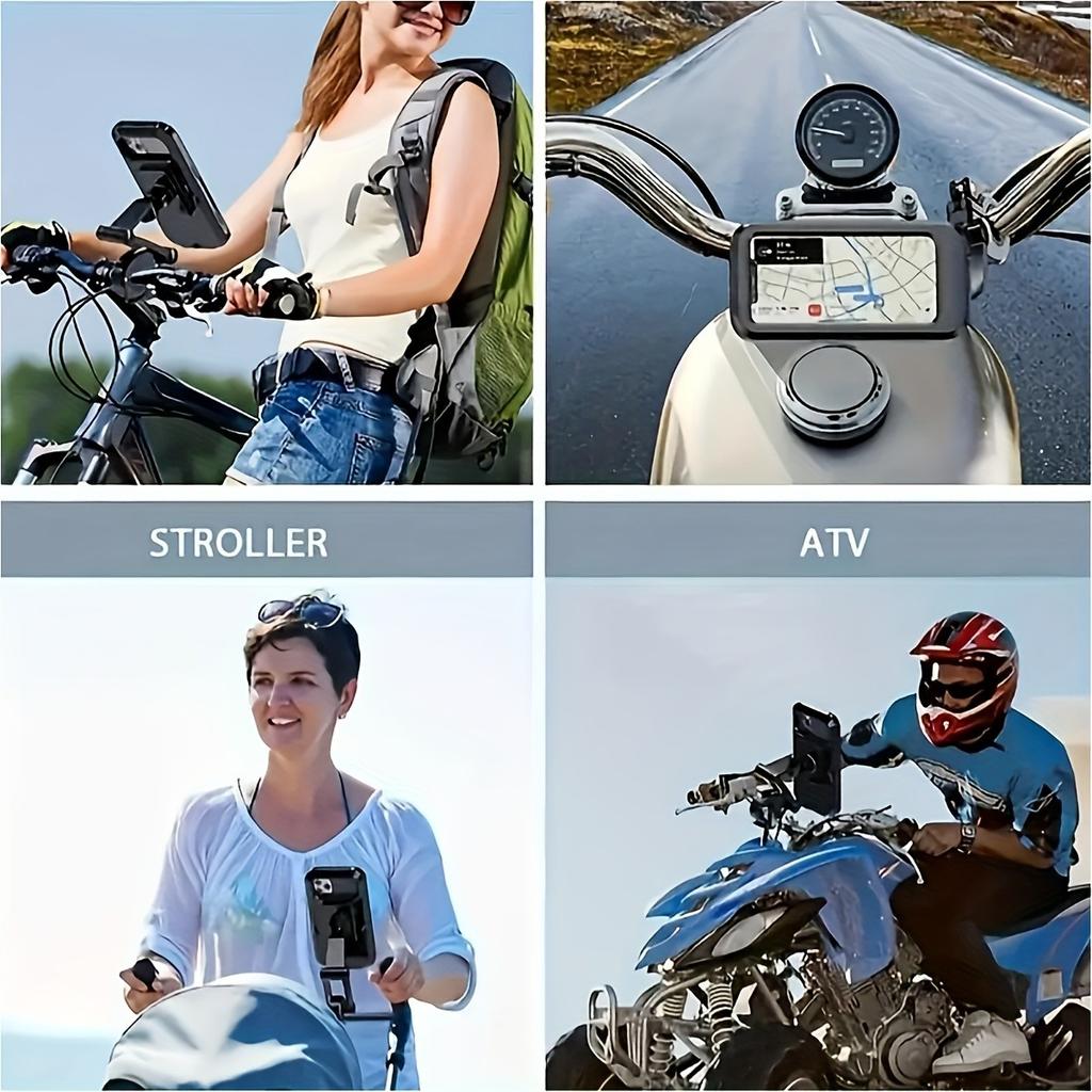 Motorcycle, Bicycle, Mobile Phone Holder, ABS Material, Magnetic Design, Retractable, Rainproof Bicycle and Electric Bike Navigation Holder