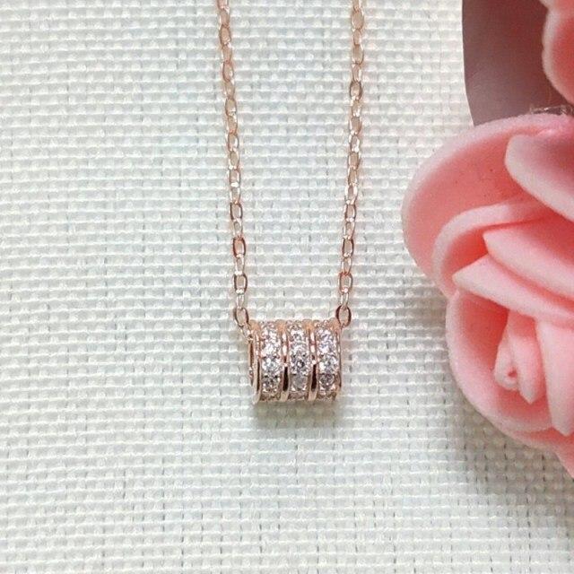 Модные серебряные подвески 925 пробы, ожерелья для женщин, высококачественное циркониевое ожерелье-подвеска, розовое золото, изысканные ювелирные изделия, подарок на годовщину
