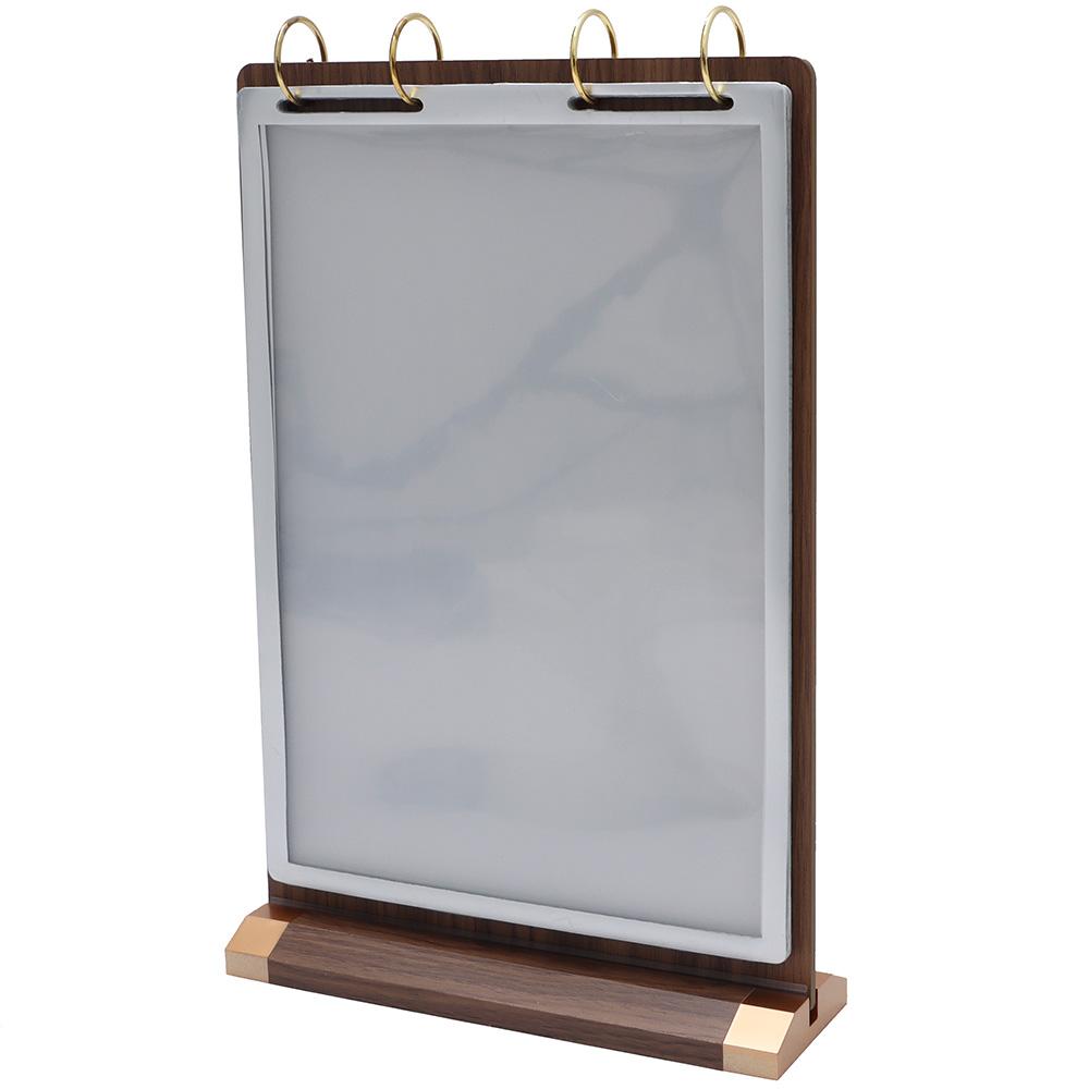 

Деревянный держатель для вывески из орехового дерева формата А4, вертикальный пластиковый настольный флип-дисплей для карточек, супермаркетов, офисов