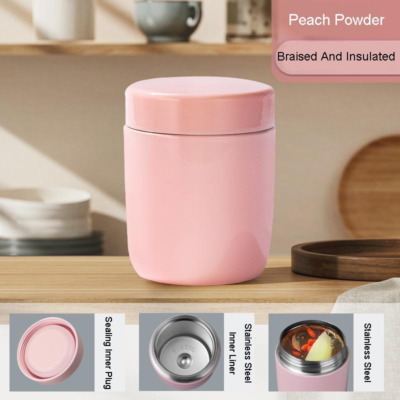 

Портативный пищевой термос для детей Нержавеющая сталь 316 Ланч-бокс 4 цвета 260 мл Мини-контейнеры для супа Вакуумные фляги Термокружка 260ml розовый