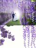 10 Artificial Wisteria Flowers Vines Silk Flowers Hanging Wreaths Wedding Party Home Decoration Green Wall Ceiling Flower Decor