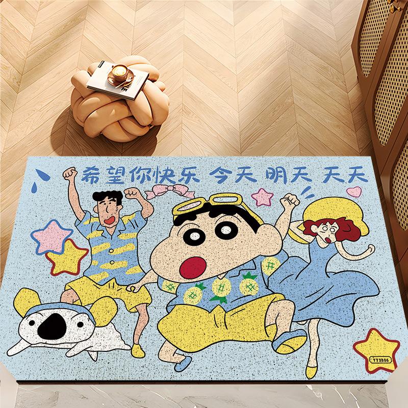 Home Floor Mat Cartoon Wind Pvc Silk Circle Floor Mat Household Entrance Door Non-Slip Mat Direct Supply 40*60cm