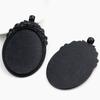 5pcs 30x40mm Inner Size Antique Silver Plated and Bronze and Black Cabochon Base Setting Charms Pendant