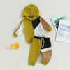 Baby Boys Track Suit 6M 12M 18M 24M 3Y Contrast Colors Long Sleeve Hoodie Sweatshirt and Elastic Pants for Toddler 2 Piece Outfits