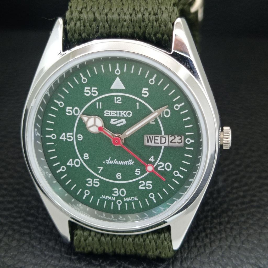 VINTAGE REFURBISHED SEIKO 5 AUTOMATIC 6309A JAPAN MENS GREEN WATCH a442250-1