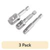 3 Pack Quick Connect Socket Adapter Set 1/4 3/8 1/2 Drive Chrome Vanadium Steel Durable Power Drill Accessories Hex Shank