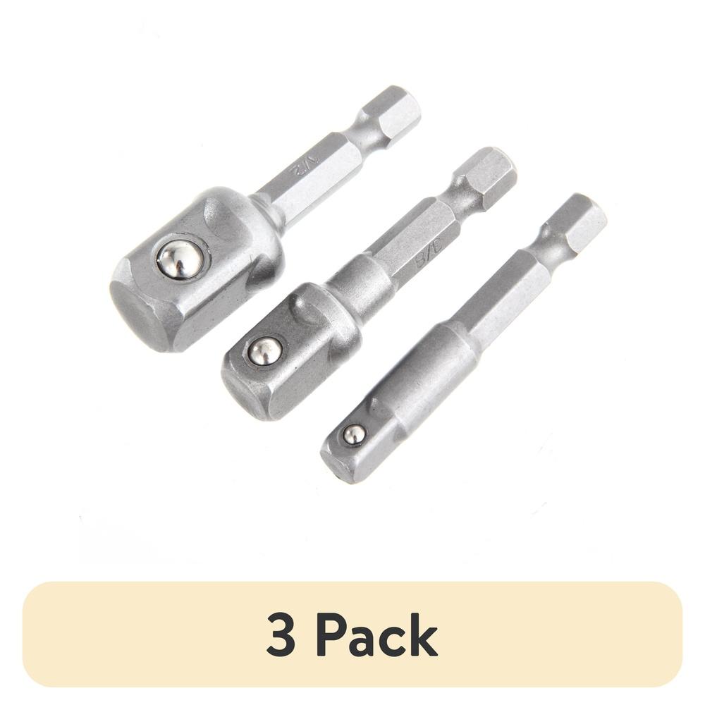 

3 Pack Quick Connect Socket Adapter Set 1/4 3/8 1/2 Drive Chrome Vanadium Steel Durable Power Drill Accessories Hex Shank United States