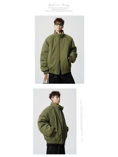 Hot Trendy Men's Winter Cotton Stand Collar Jacket - Casual Loose Fit Warm Outerwear for Couples