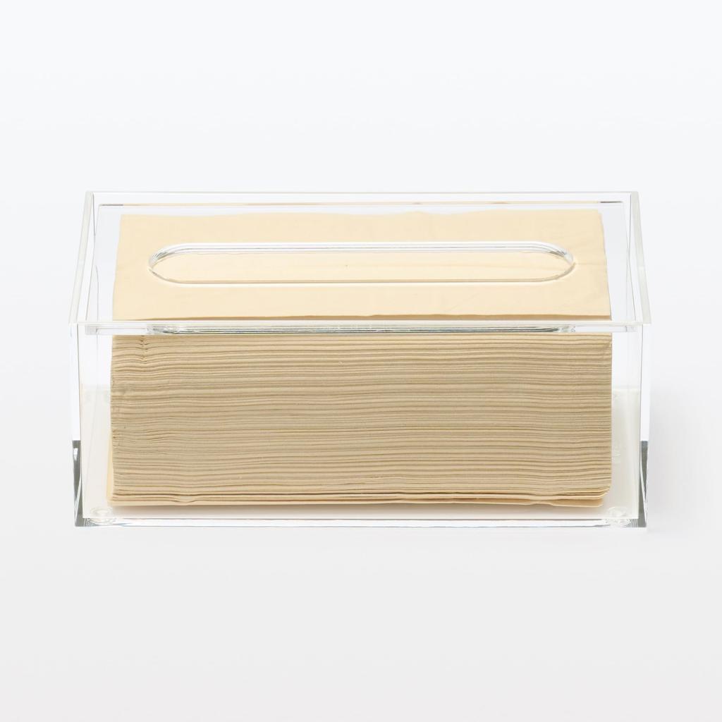 MUJI Acrylic Tissue Box for Soft Pack Clothing Storage Box Tissues, MAC69A3A, Case,