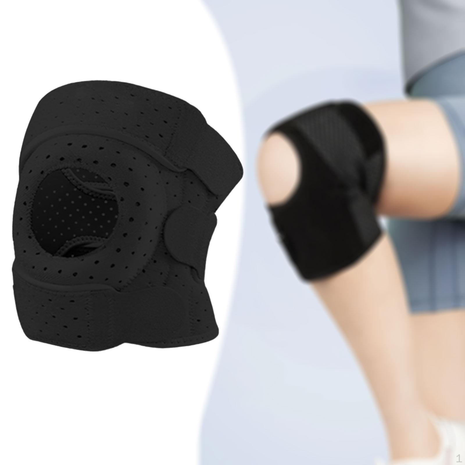 

Knee Brace Breathable Comfortable Anti Slip Protection Patella Band Stabilizer for Hiking чорний