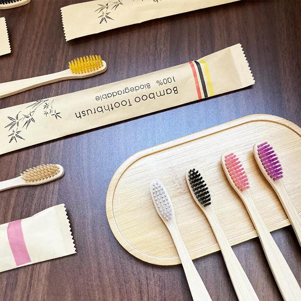 30/10/5 PCS bagged bamboo toothbrush, biodegradable, suitable for home, homestay, hotel and other use