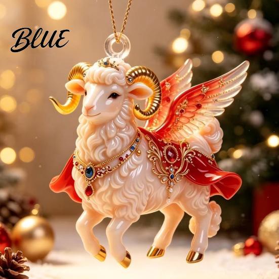 Acrylic Farm Animal Xmas Tree Sheep Hanging Goat Ornament Ornaments Christmas Decoration for 2D Flat