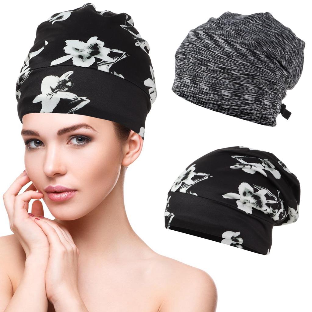 Smooth Women Curly Hair Silk Lined Caps 
