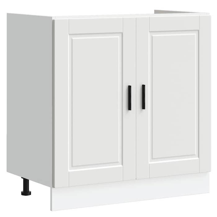 VidaXL Meuble bas pour évier Porto blanc 80x46x81,5 cm bois ingénierie, meuble bas de cuisine, meuble bas de cuisine avec 853927