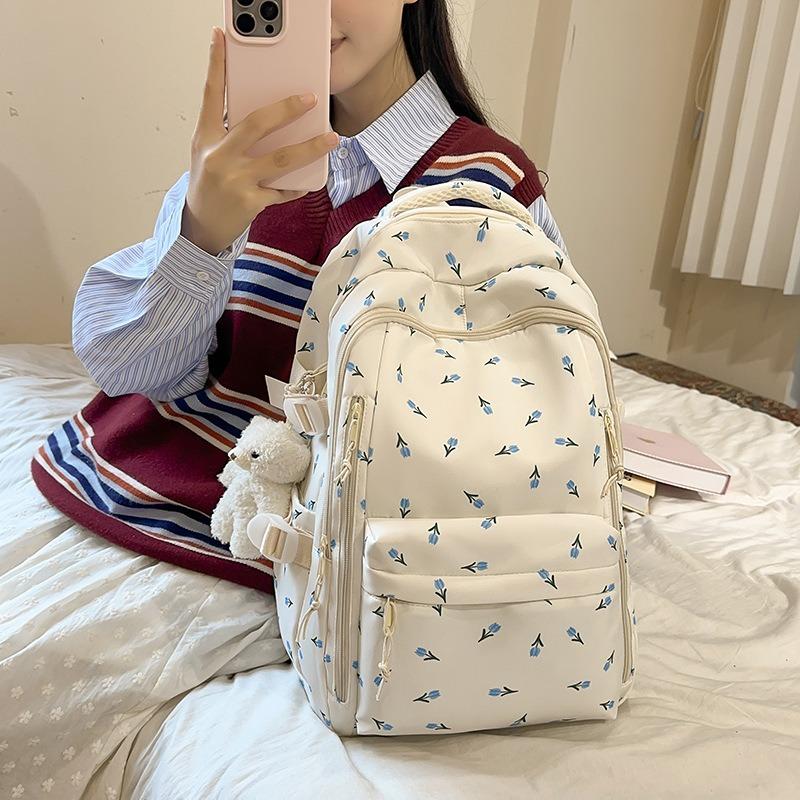Zaino floreale ins giapponese Fengsen piccolo e fresco stile college borsa da scuola per ragazza zaino da viaggio per studente universitario donna