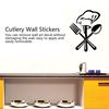 Bestick Kniv Gaffel Kockhatt Väggdekor Tapet för Kök Restaurang Dekoration